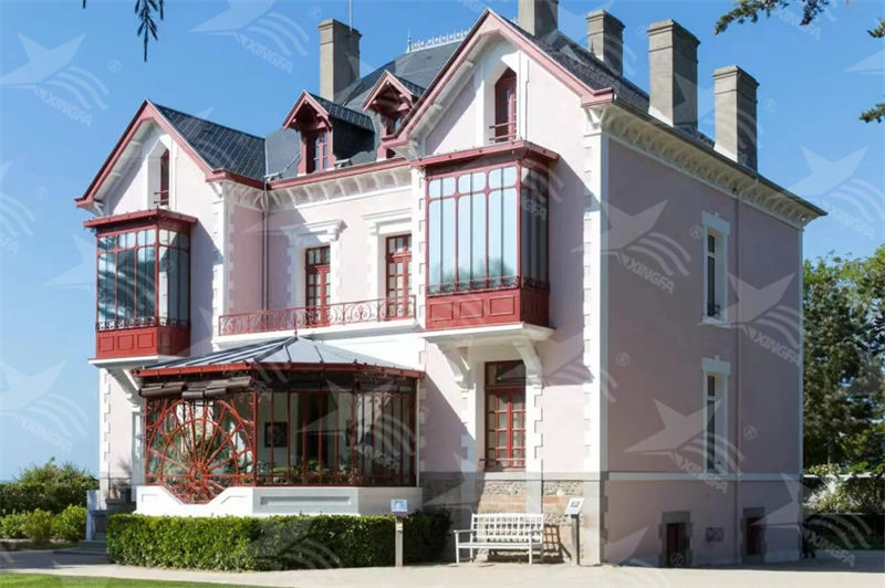 别墅搭建合成树脂瓦的外观效果图展示，彰显其极致美观和装饰性